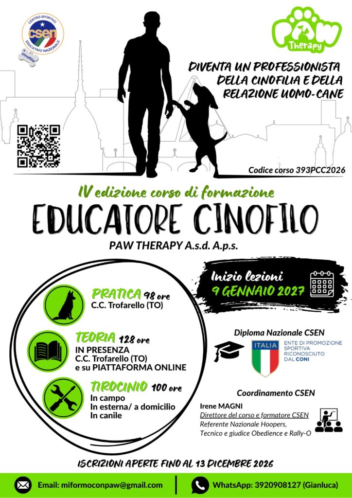 LOCANDINA CORSO ED CINOFILI CSEN 2027